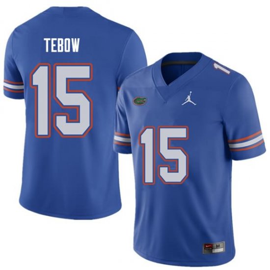 Men's Florida Gators #15 Tim Tebow NCAA Jordan Brand Royal Authentic Stitched College Football Jersey ECB7162DO